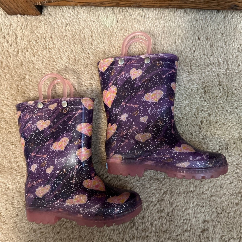 zoogs girls purple rainboot sz. 10